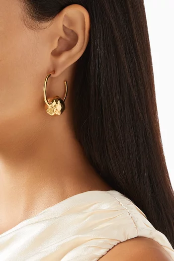 Statement Orb Earrings in 18kt Gold-plated Brass