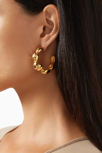 Orb Hoop Earrings in 18kt Gold-plated Brass