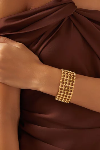 Waves Mesh Bracelet in 18kt Gold-plated Brass