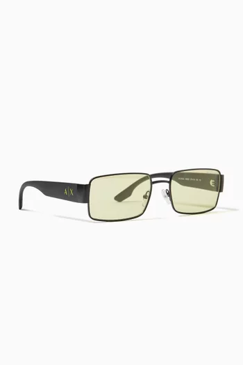 Rectangle Sunglasses in Stainless Steel