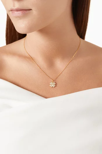 Cara Clover Pendant Necklace in 18kt Gold-plated Sterling Silver