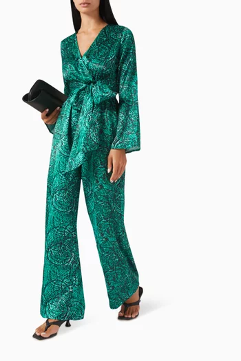 Blake Printed Jumpsuit in Satin