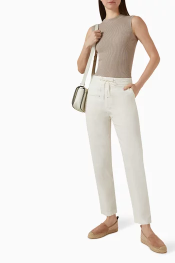 Drawcord Pants in Cotton-stretch