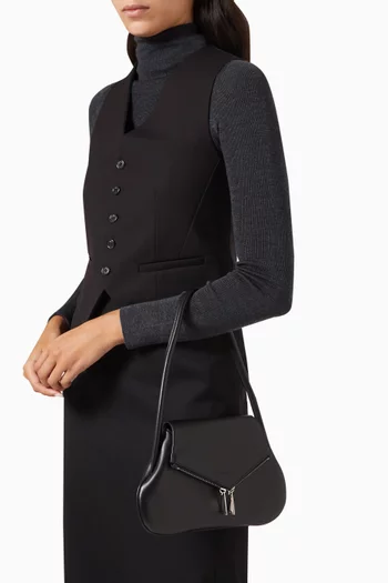 Gemini Flat Shoulder Bag in Nappa Leather