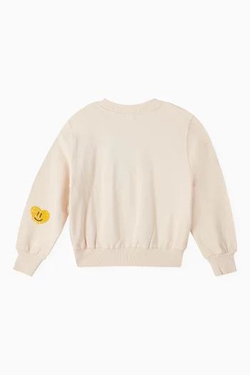 Marge Sequin Hearts Sweatshirt in Organic Cotton