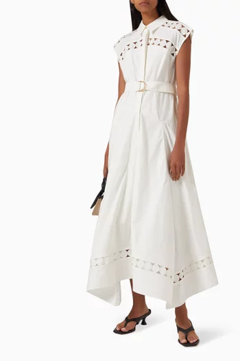 Keeling Belted Midi Dress in Cotton