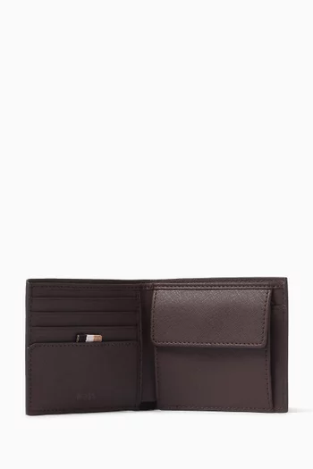 Signature Stripe Logo Wallet in Leather