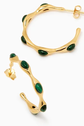Medium Magma Gemstone Hoop Earrings in 18kt Recycled Gold Plated Brass
