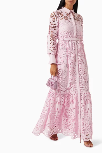 Lace Maxi Dress in Cotton