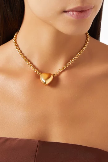 Heart Pendant Necklace in 14kt Gold-plated Brass