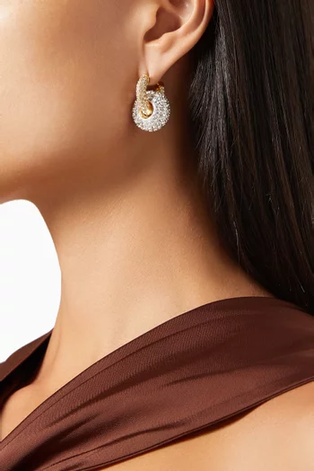 Crystal Huggie Earrings in 14kt Gold-plated Brass