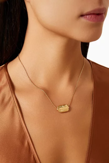 Engravable Love Ridge Pendant Necklace in 18kt Recycled Gold-plated Brass