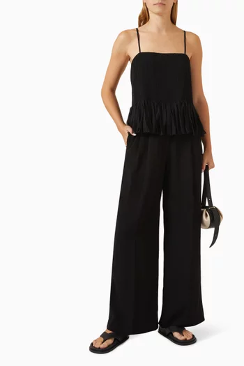 Arris Pleated Fringed Top