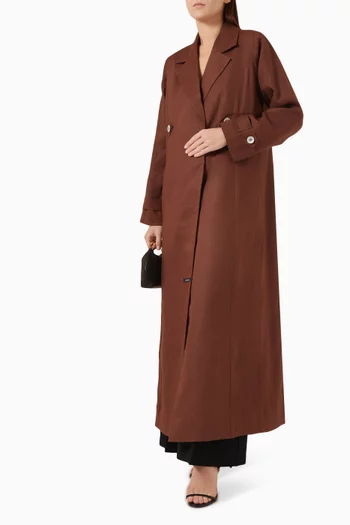 Maroon Abaya in Linen
