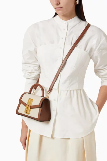 Nano Vancouver Crossbody Bag in  Canvas & Leather