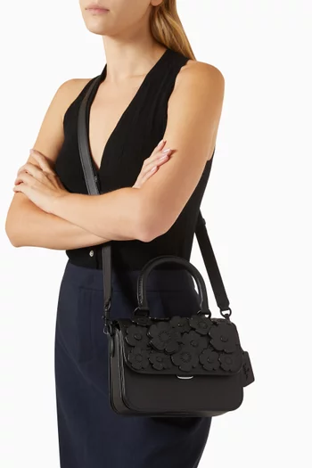 Tea Rose Rogue Top-Handle Bag in Leather