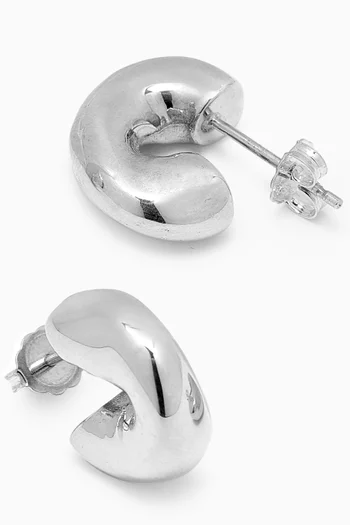 Small Dahlia Hoop Earrings in Sterling Silver