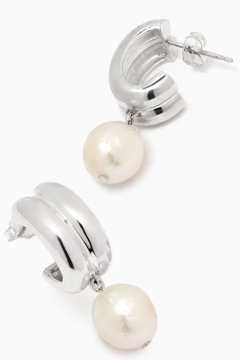 Juliette Pearl Drop Earrings in Sterling Silver