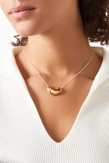 Small Sculpted Heart Necklace in 18kt Gold Vermeil