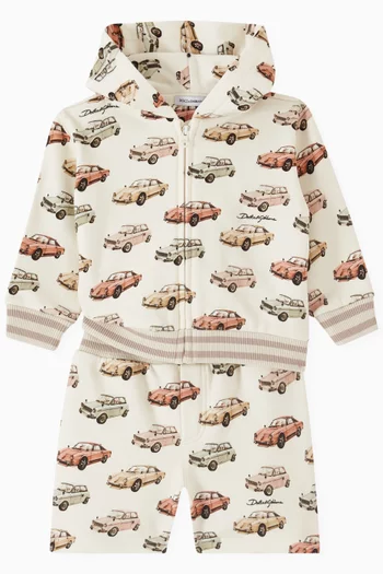Car-print Shorts in Cotton Jersey