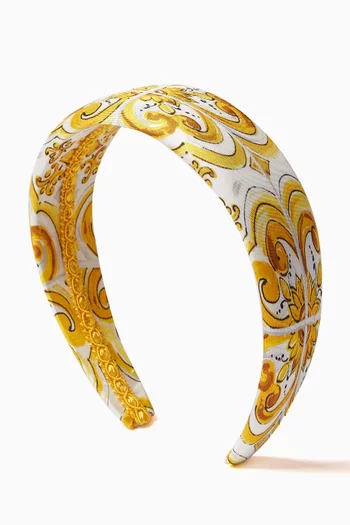 Majolica-print Headband in Satin