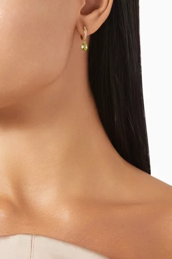 Chakra Single Earring in Peridot and 18kt Yellow Gold
