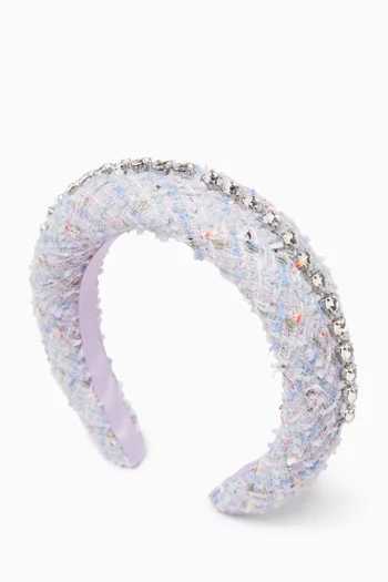 Diamanté Headband in Bouclé