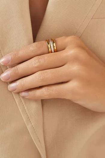 The Luminaries Ring Stack in Gold-plated Brass
