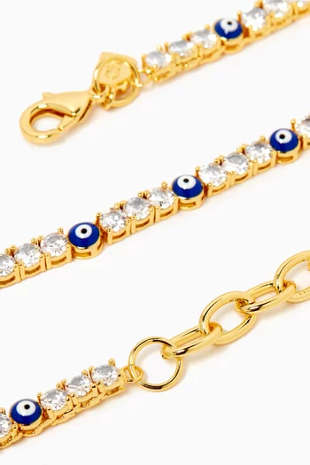 Serena Evil Eye Necklace in 18kt Gold-plated Brass