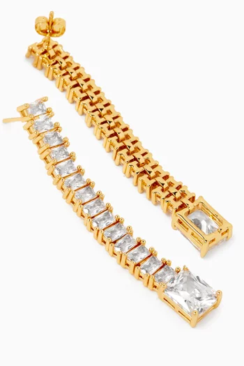 Baguette Drop Earrings in 18kt Gold-plated Brass