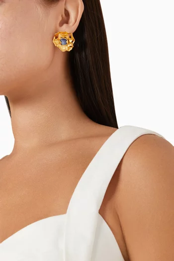 Eclipse Stud Earrings in 18kt Gold-plated Brass
