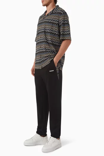 Zig-zag Raschel-knit Sweatpants in Cotton