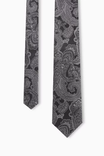 ربطة عنق بنقشة بيزلي حرير جاكار