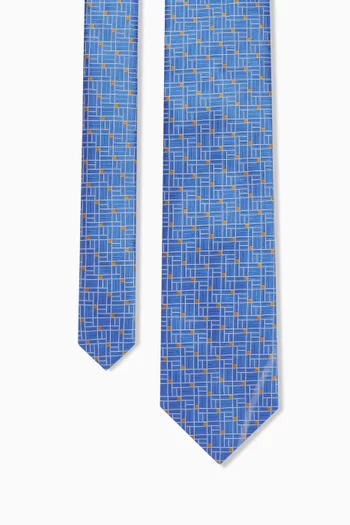 Geometric Tie in Silk