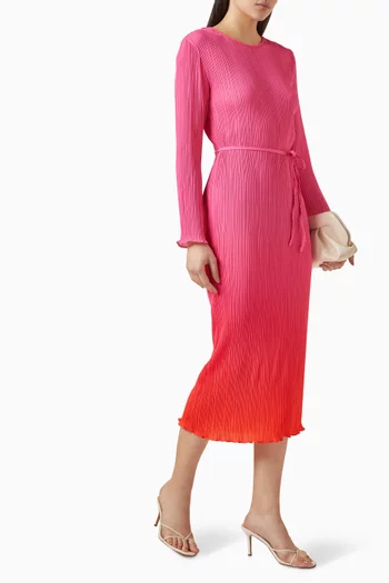 Ombre Midi Dress in Plisse