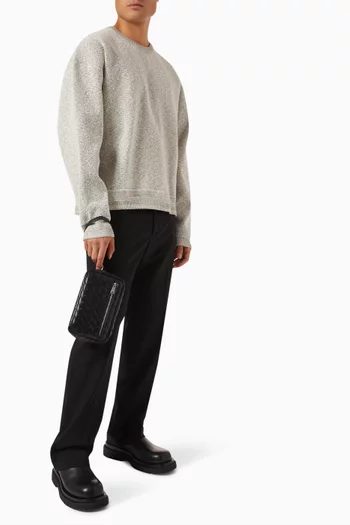 Boxy-fit Sweater in Textured-cotton