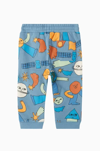 Planet-print Sweatpants in Organic Cotton