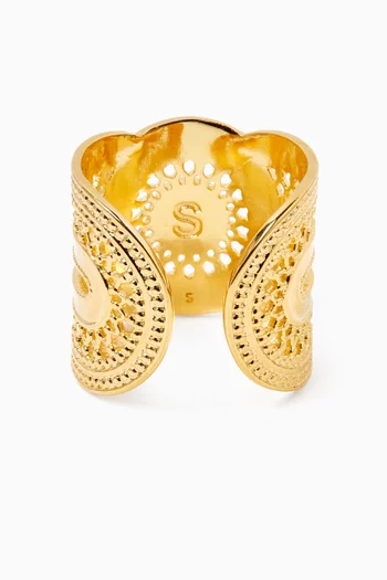 Noor Filigree Ring in 18kt Gold-plated Metal