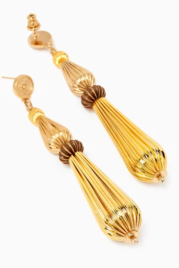 Dangling Pedant Earrings in 14kt Gold-plated Metal