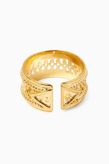 Carved Ring in 18kt Gold-plated Metal