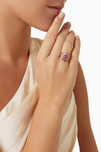 Prestige Crystal Ring in 14kt Gold-plated Metal