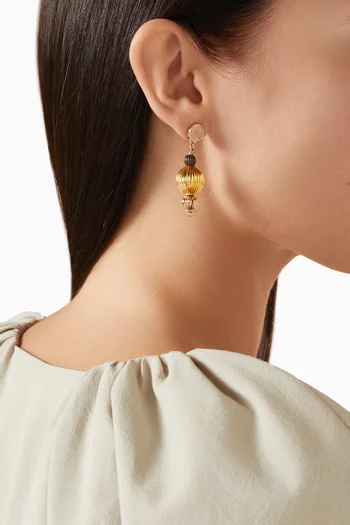 Feminine Beaded Earrings in 14kt Gold-plated Metal