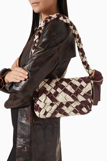 Kalimero Città Shoulder Bag in Intrecciato Leather