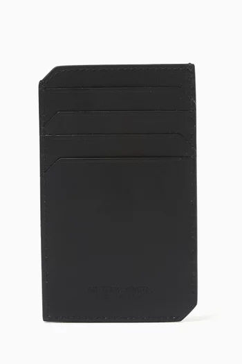 Piccolo Vertical Card Case in Intrecciato Leather