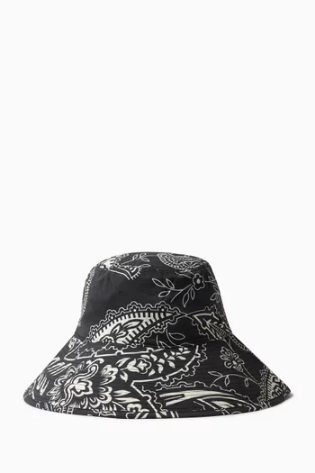 Senara Paisley Sun Hat in Silk-blend