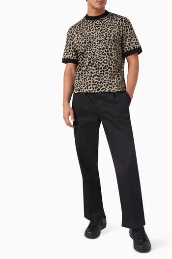 Leopard T-shirt in Cotton Jacquard