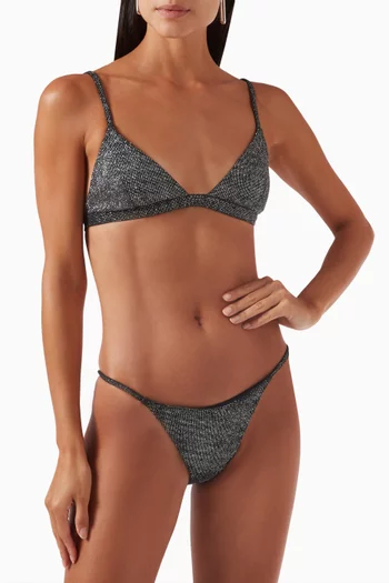 Addison Bikini Briefs in Glitter Fabric