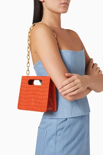 Edna Bag in Croc-embossed Leather