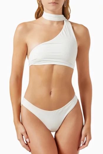 Angelina One-shoulder Bikini Top in Lycra