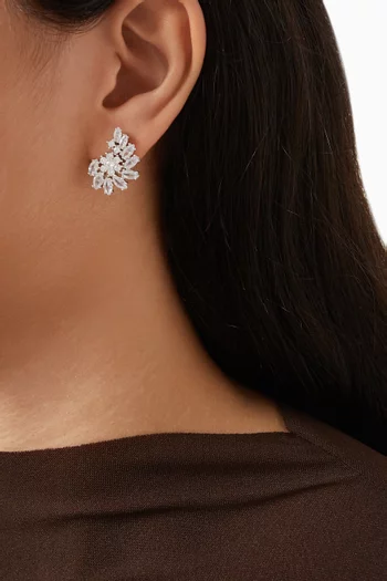 Wing Crystal Earrings in Sterling Silver